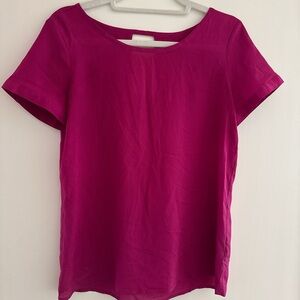The Limited Fuchsia Short Sleeve Blouse